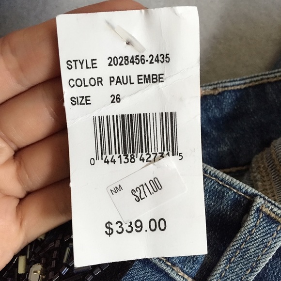 NWT Paige Verdugo Ankle Skinny Jean Beaded Sides - Picture 13 of 14